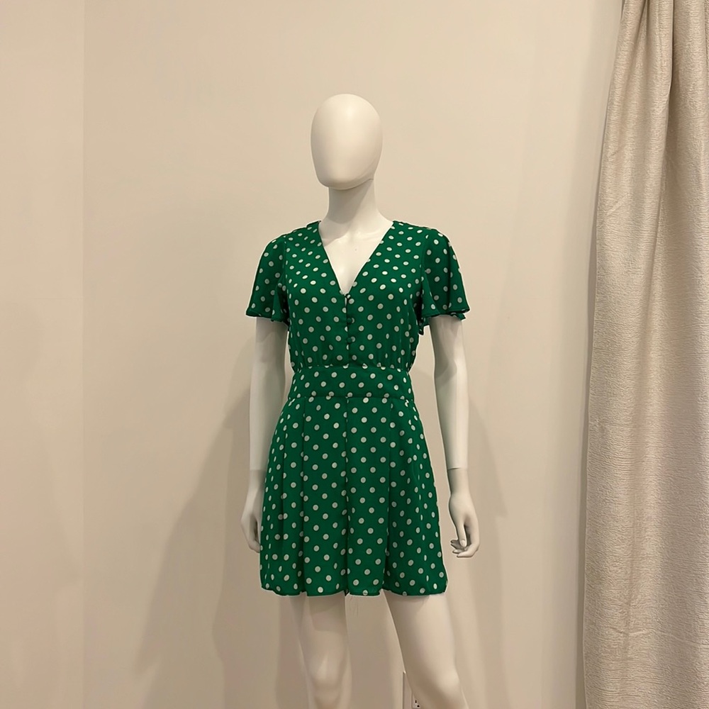 Zara green polka dot jumpsuit